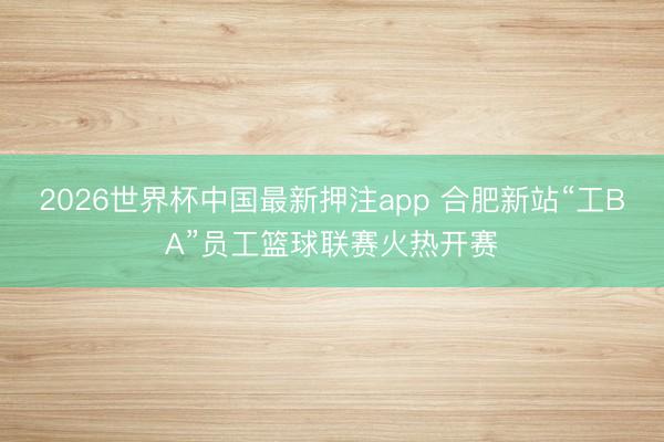 2026世界杯中国最新押注app 合肥新站“工BA”员工篮球联赛火热开赛
