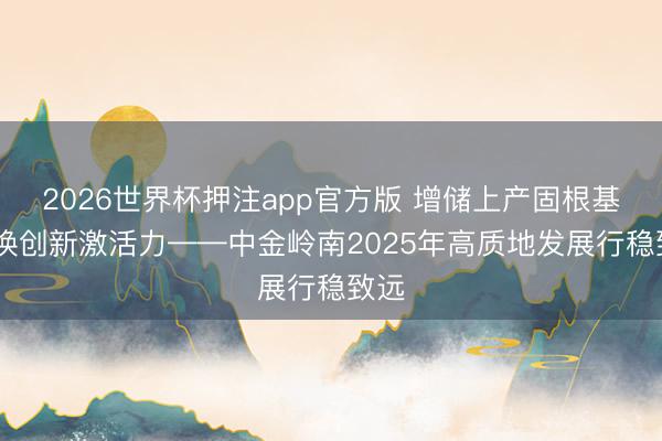 2026世界杯押注app官方版 增储上产固根基 转换创新激活力——中金岭南2025年高质地发展行稳致远